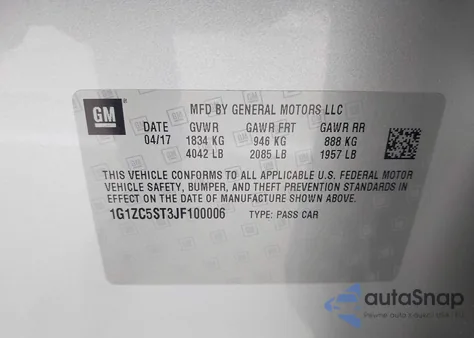 2018 Chevrolet Malibu 1Fl from USA, damaged, VIN 1G1ZC5ST3JF100006